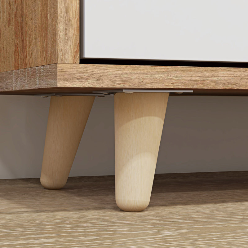 Armoire à chaussures étroite avec 3 portes rabattables et tablettes réglables, Blanc
