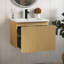 Meuble-lavabo mural 24 po MDF avec plateau en chêne jaune