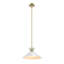 Luminaire suspendu 1 lumière, laiton mat, abat-jour conique blanc, anneau, hauteur de suspension réglable, bricolage, cuisine, à intensité variable