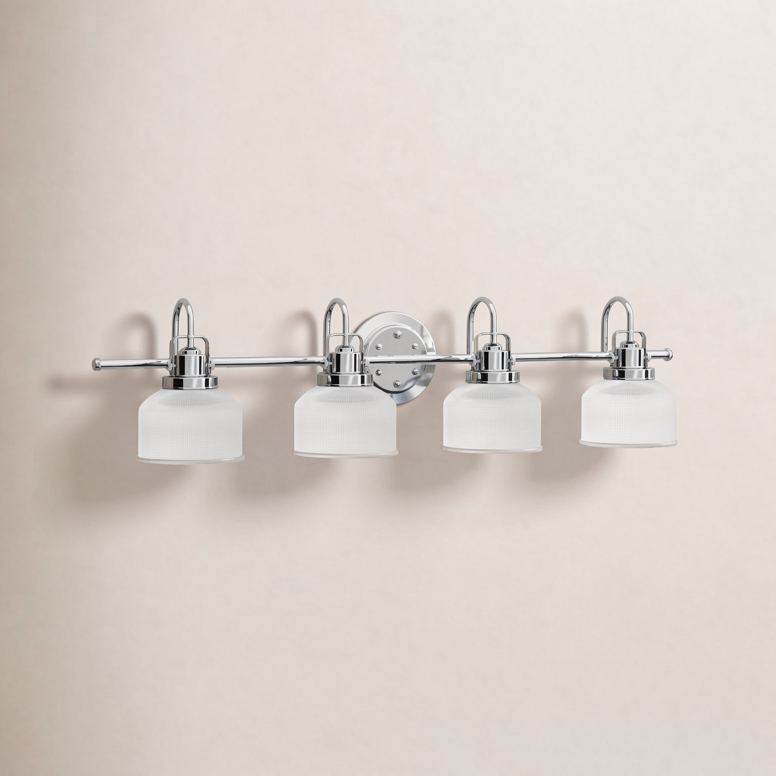 Rosser 4 Light Transparent Dimmable Vanity Light, Polished Chrome