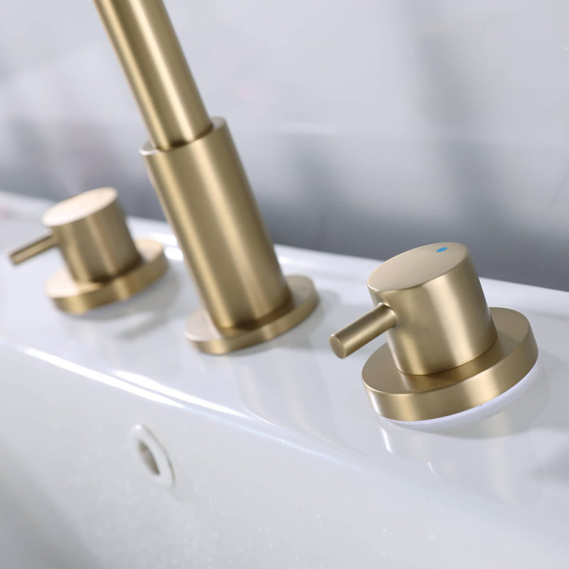 Widespread 2-handle Bathroom Faucet, Brushed Gold