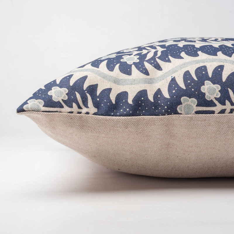 Floral Blue Cushion, 43x30cm, Feather filled
