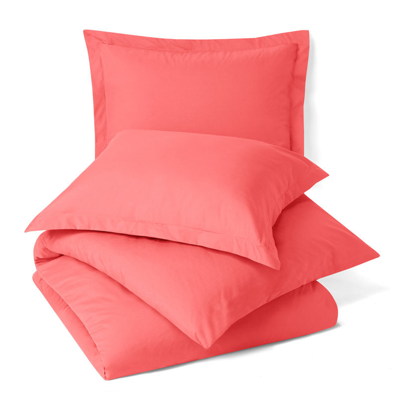  Ensemble de housse de couette ultra-doux, Rose corail, Housse de couette très grand californien et 2 tai