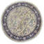 Wool Oriental Area Rug in Cream/Purple/Navy Blue