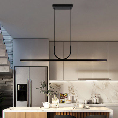 Luminaire suspendu linéaire à DEL à intensité variable pour îlot de cuisine