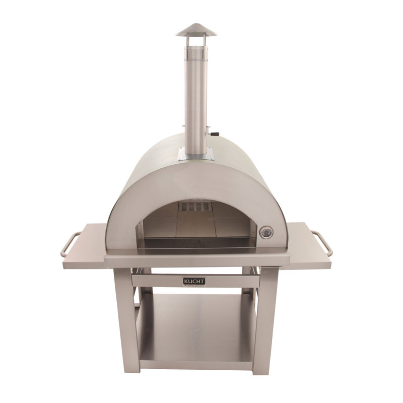Outdoor Wood-Fired Pizza Oven, Silver 
