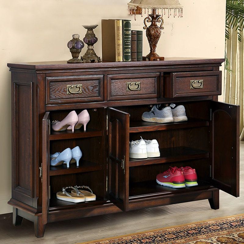 Walnut Solid Wood Shoe Storage Bench