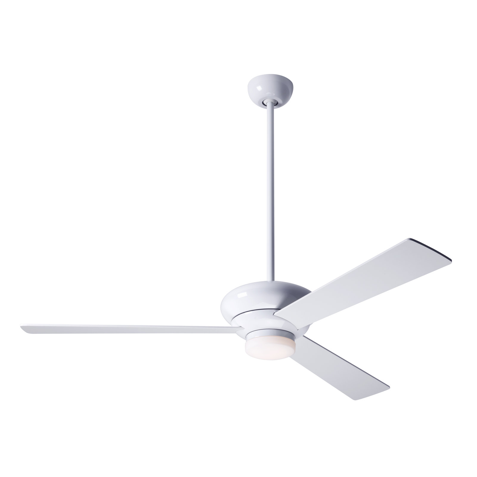 Altus 52" Ceiling Fan with LED Light Kit, Handheld Remote Control (2-wire), Brushed Aluminum, White