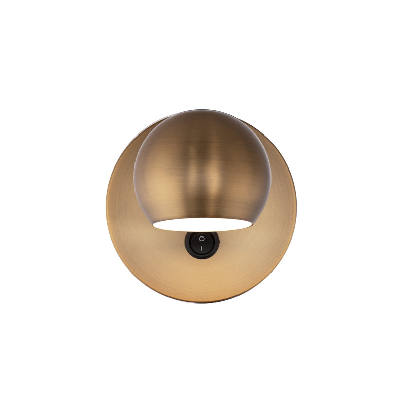 Aged Brass LED Wall Sconce with Polycarbonate Shade