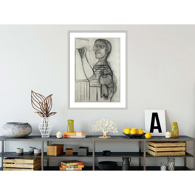 «The Artist devant sa toile» par Pablo Picasso, impression giclée encadrée, H 41,5 po x l 31,35 po