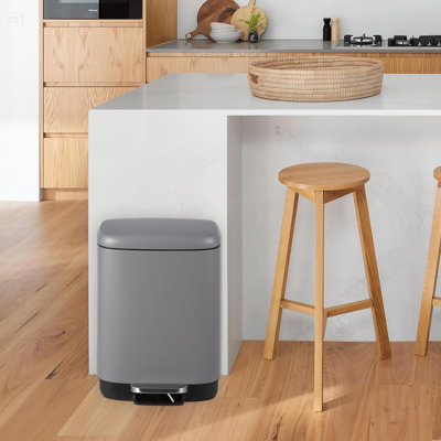 12L Hands-Free Trash Can, Foot Pedal Operation with Odor Control Lid, Removable Inner Bin & Bag Holder, Premium Stainless Steel Design for Bathroom & Kitchen