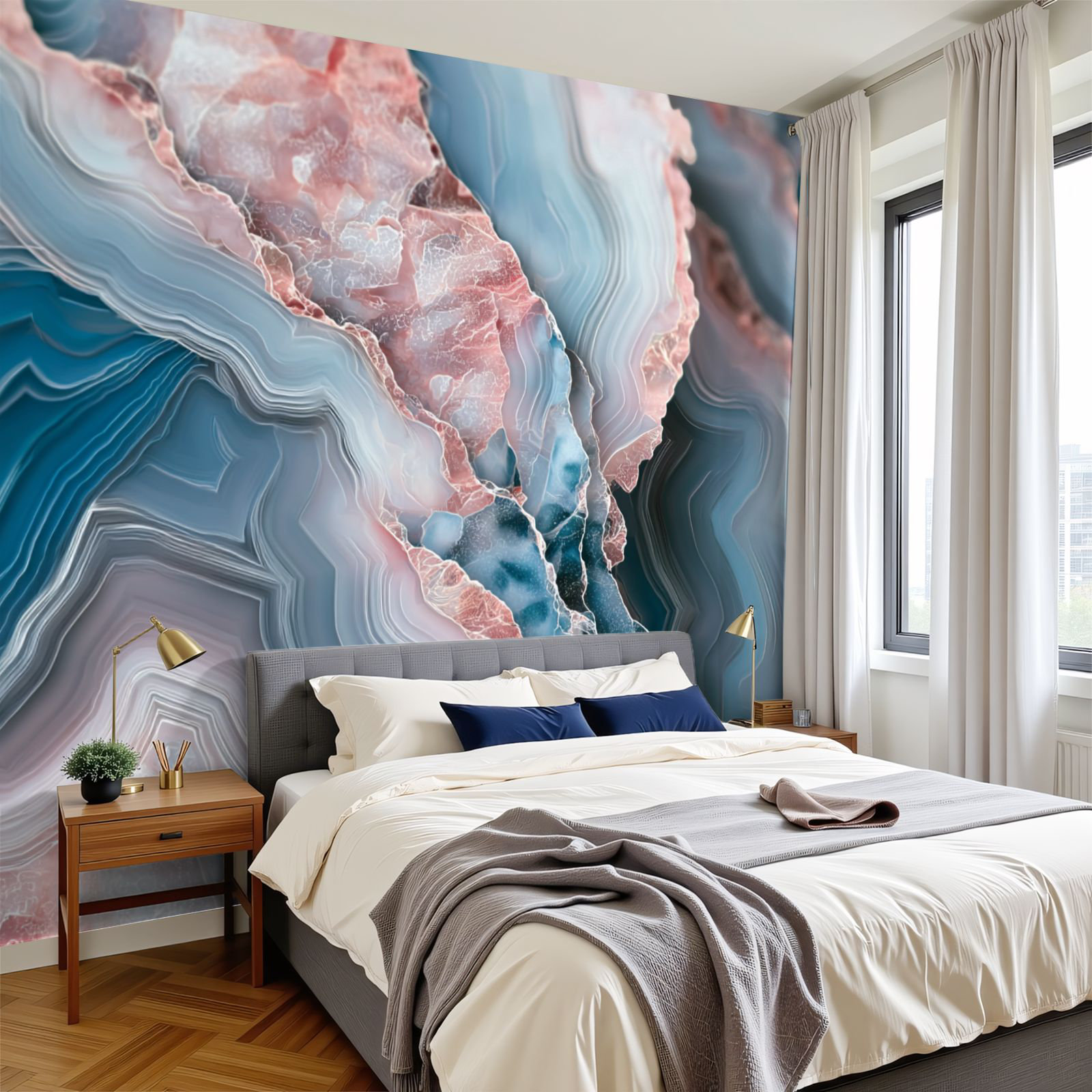 Red Barrel Studio Marble Peel and Stick Wallpaper Abstract Agate Stone ...