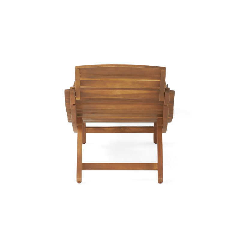 Chaise longue pliable en bois de couleur brune avec patio résistant aux intempéries pour se prélasser à l'extérieur