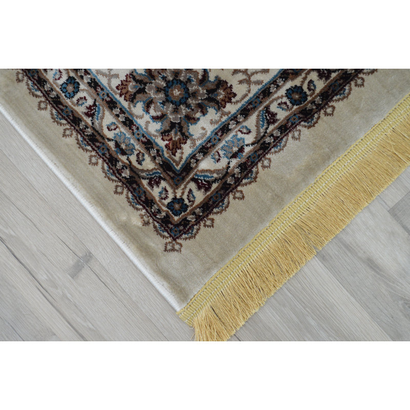 Tapis zone beige oriental, Rectangle 7 pi 8 po x 10 pi 8 po