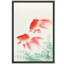 Œuvre rouge rouge, nage, poisson japonais, impression sur toile encadrée-123501830-123501836