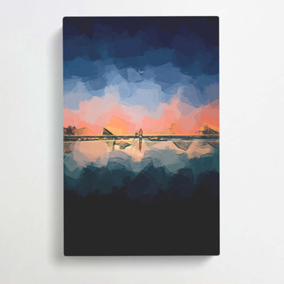 Standing Beneath The Moon In Abstract - Wrapped Canvas