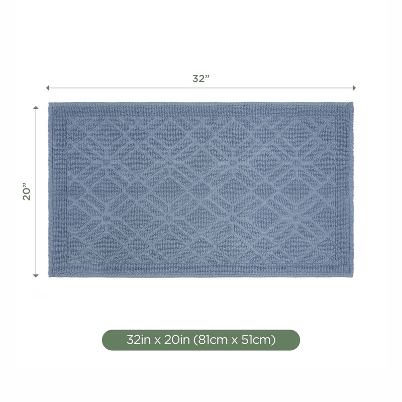 Martex Bath Rug, Geo Blue