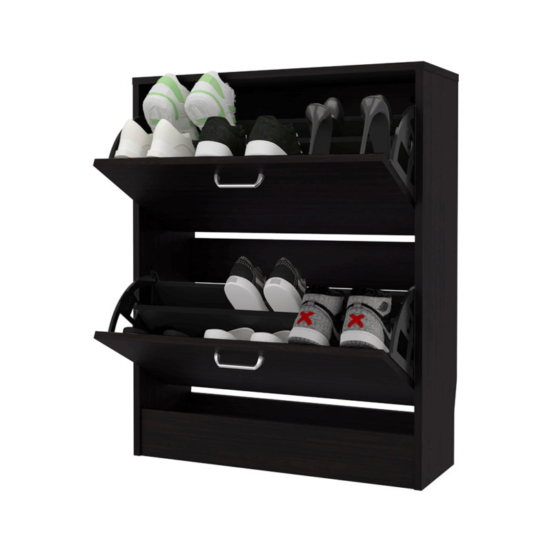 Range-chaussures avec 2 portes basculantes, Brown