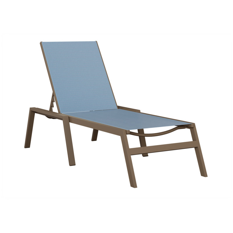 Chaise longue sans accoudoirs Berlin Gardens Vida, Argile, Bleu