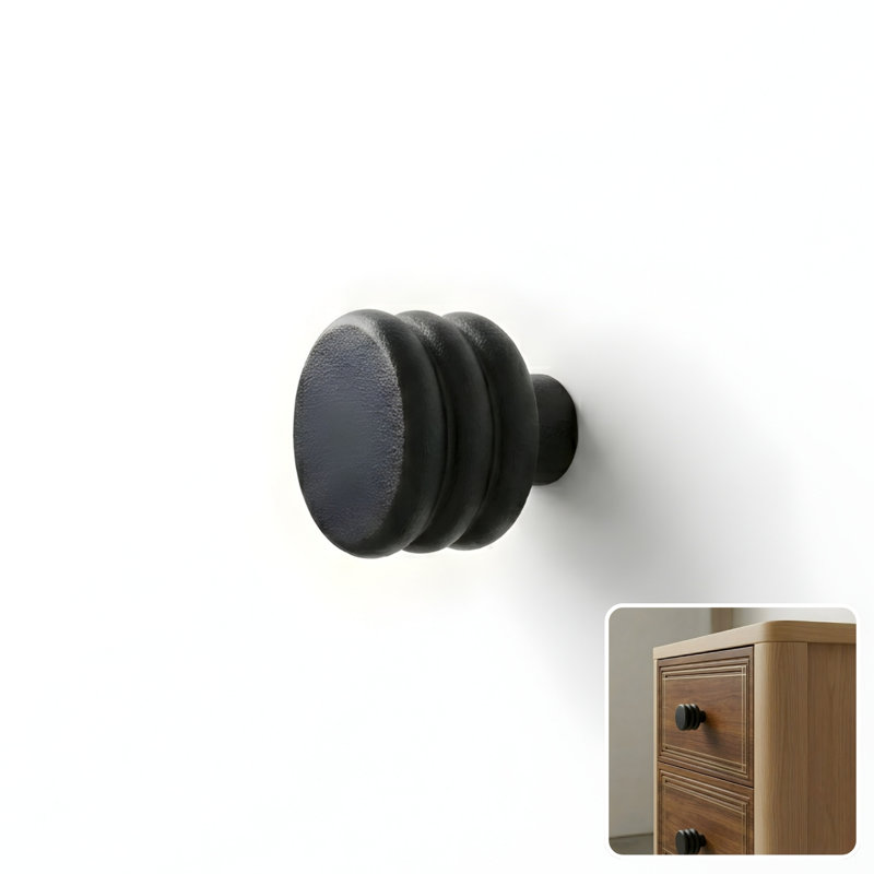 ROUS Hardware Mid-Century Modern Honey Comb Knob, Charcoal (Black)