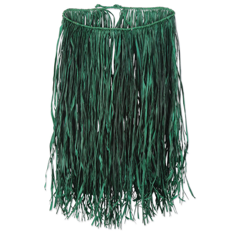 Très grande jupe en raphia, H 32,5 po x l 5,75 po x P 1,75 po, Vert
