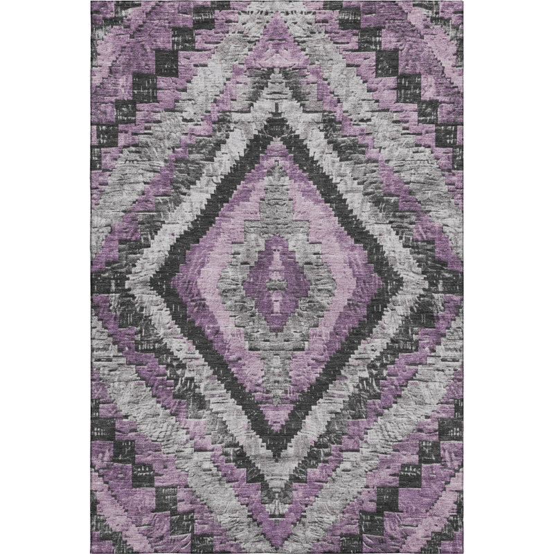 Premium Machine Washable Jakiyra AMF1890 Aztec Rug, Rectangle 9' x 12'