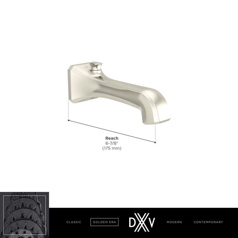 Belshire Pull Up Diverter Tub Spout, Polished Chrome