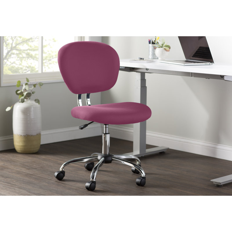 Chaise de bureau pivotante en maille, Turquoise, Fixe