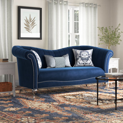 Magalia 89"" Velvet Rolled Arm Sofa -  Lark Manorâ¢, 890FE1BBF1A34CD4BFC6513B2FBD82CD