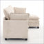 Canapé modulaire en velours moderne à 4 places en U avec repose-pieds et amp; Coussins pour le salon | Beige | Standard-2113524335
