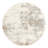 Round  Abstract Machine Made 8' Polypropylene Area Rug in Gray/Ivory/Brown-880028780
