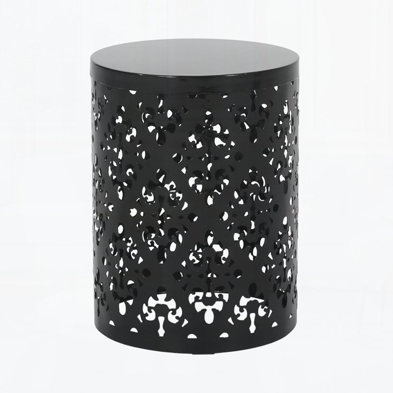 Outdoor Metal Side Table, Black
