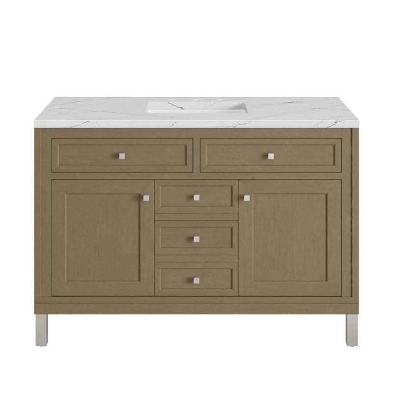 Chicago 48'' W Single Vanity, Walnut Whisper, Ethereal Noctis