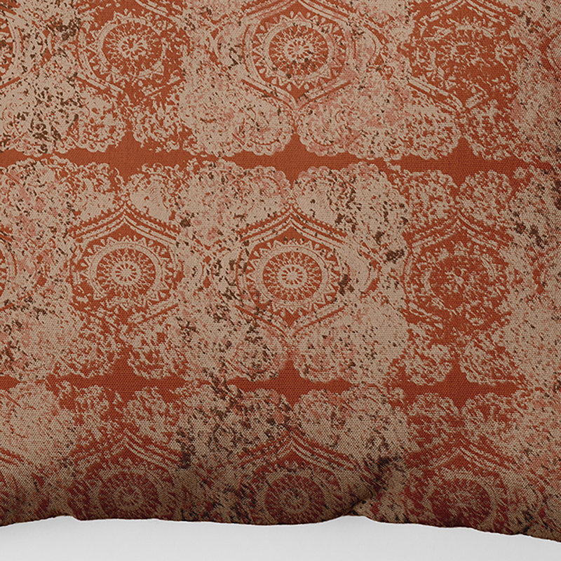 HH Revival Outdoor Reversible Throw Pillow, 16" H x 16" W x 2" D, Orange / Rust