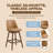  Rowan 26" Swivel Counter Stool, Walnut Finish & Brown Leather, 2 Pack