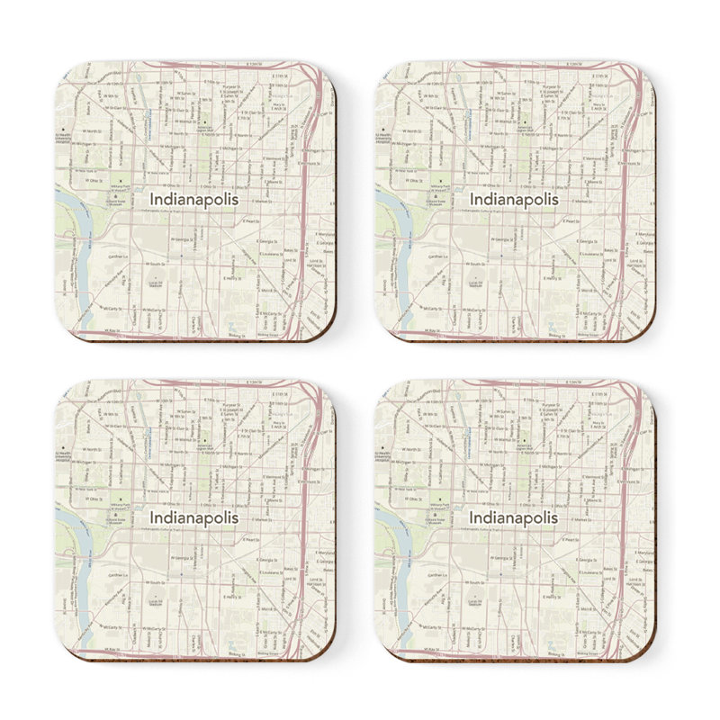 Sous-verre carte des États-Unis, Indianapolis