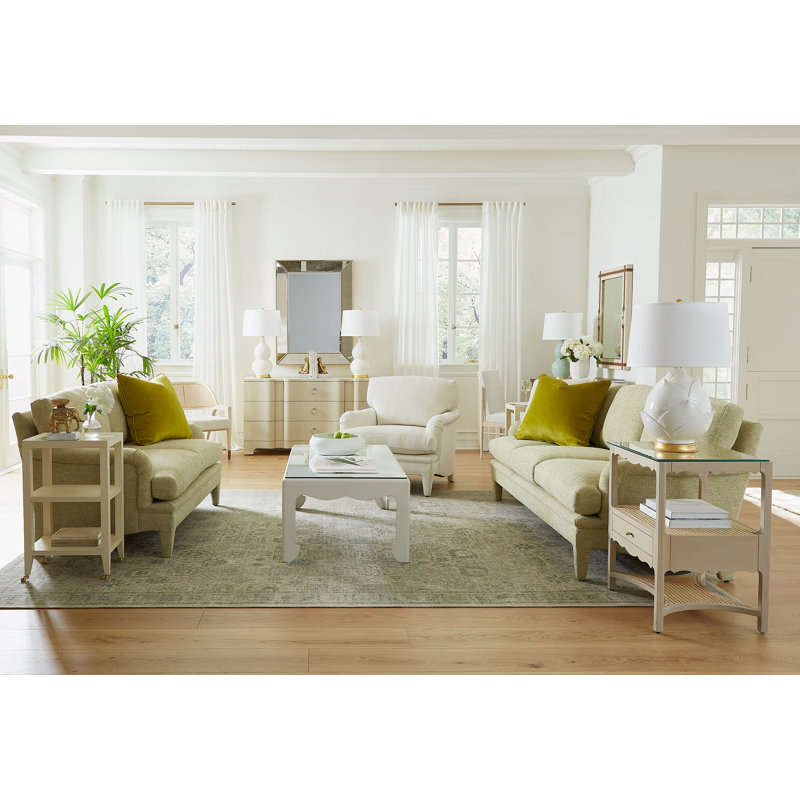 Glass End Table, Brown