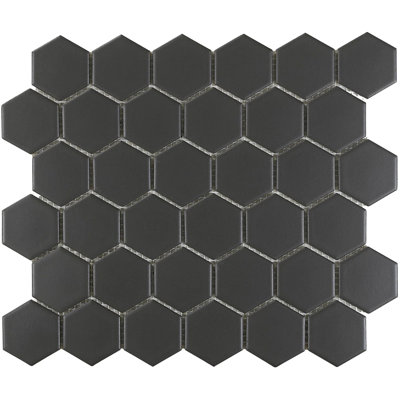 Carreau de mosaïque murale en porcelaine hexagonale 2 po x 2 po Hexa (20 pieds carrés / caisse)