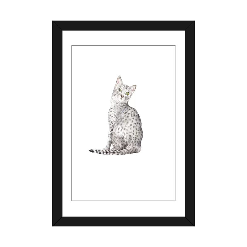 «Egyptian Mau», reproduction sur toile, H 24 po x l 16 po x P 1 po, Papier d'art encadré noir
