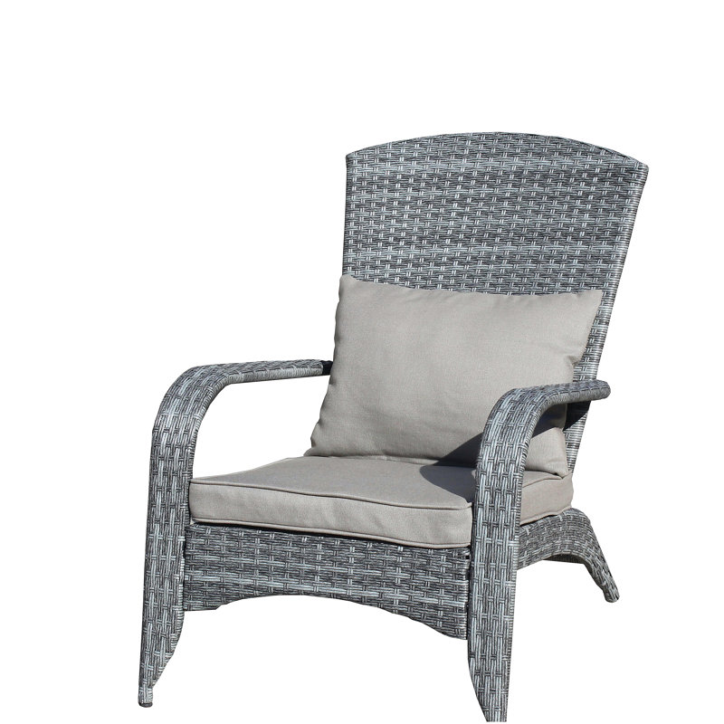 Chaise de patio rembourrée, Gris, Gris