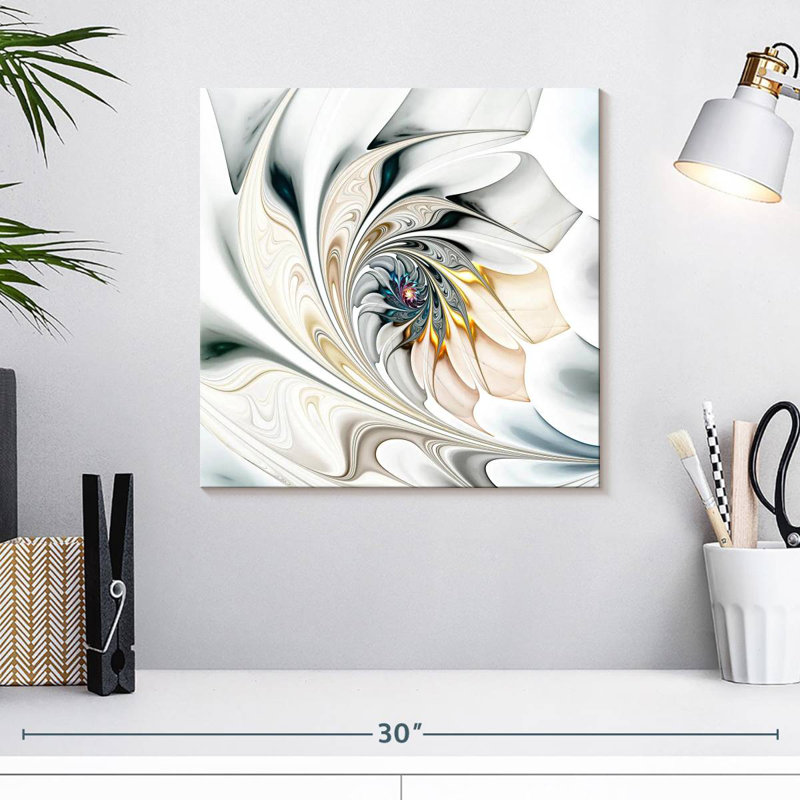 Avery White Flower, 16" H x 16" W