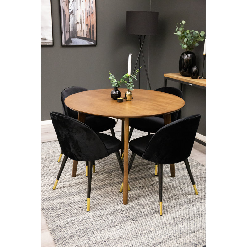 Ivan 47cm H Velvet Upholstered Side Chair, Black