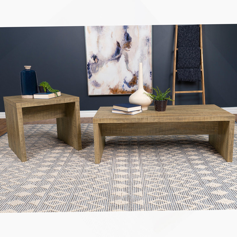 Ensemble 2 pièces table basse et table de bout rectangulaire