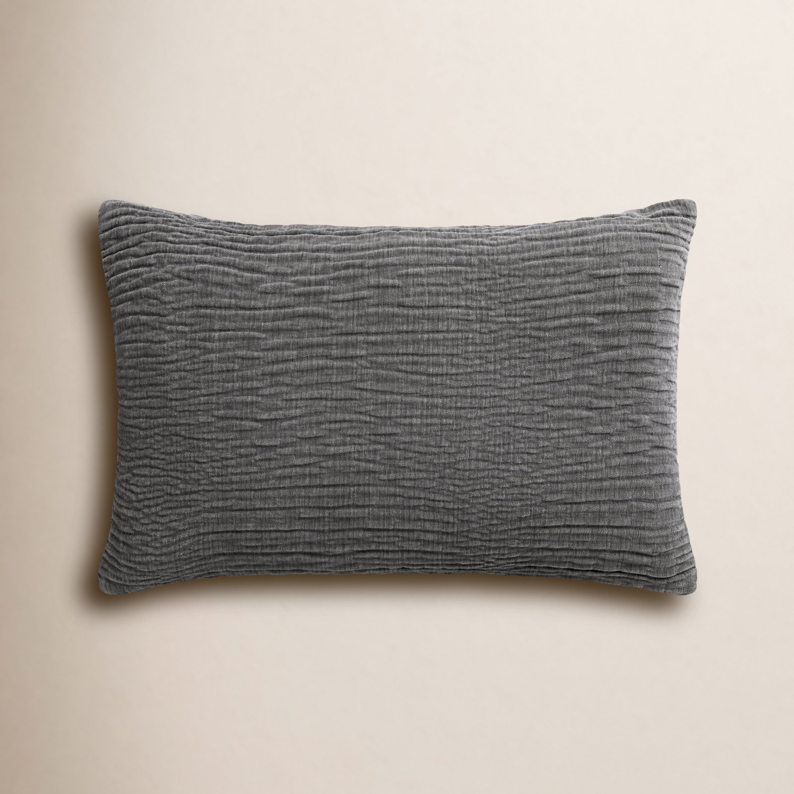 Edan Throw Pillow, 16"H x 26"W, Down, Gray
