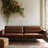 86.61" Oiled Leather Sectional Sofa, 2 Seater Recliner Sofa With Modern Design, Comfortable And Stylish Living Room Furniture