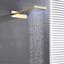 Fontana Melfi 22" LED Brushed Gold Digital Wall Mount Waterfall Rainfall Shower System with Square Handheld Shower