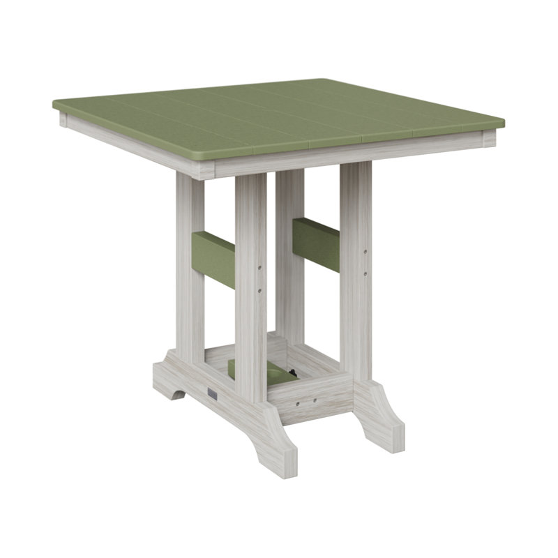 Table de bar carrée 33 po Berlin Gardens Garden Classic, Coquille de mer, H 39,5 po x l 33 po x P 33 po, Sauge