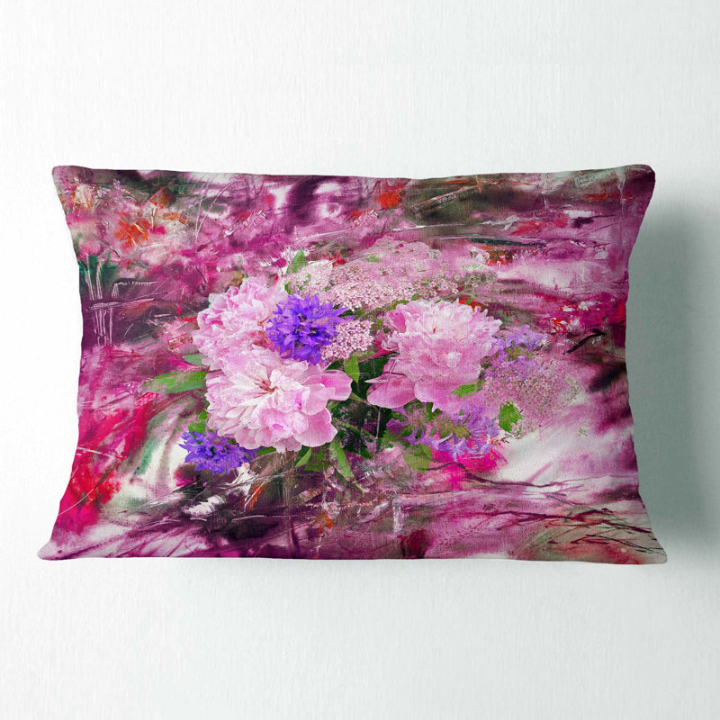 Arrière-plan abstrait décoratif avec coussin lombaire pivoine