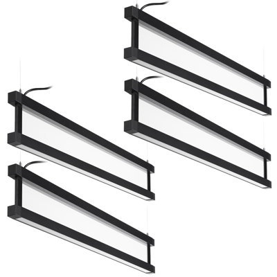 Luminaire linéaire suspendu vertical de 122 cm (4 pi), 40 W, 3 CCT, éclairage architectural vers le haut, le centre et vers le bas, noir