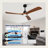 36"/52"/60" Black Ceiling Fan Light, 6-Speed Remote, 3 Reversible Wood Blades, DC Motor for Bedroom-582870163